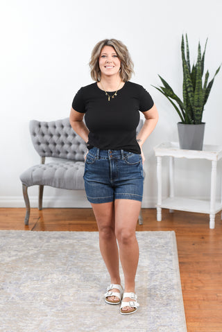 Lilly High Rise Tummy Control Judy Blue Shorts