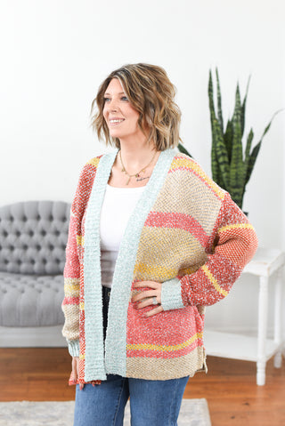 Valerie Abstract Striped Cardigan