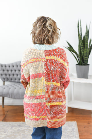 Valerie Abstract Striped Cardigan