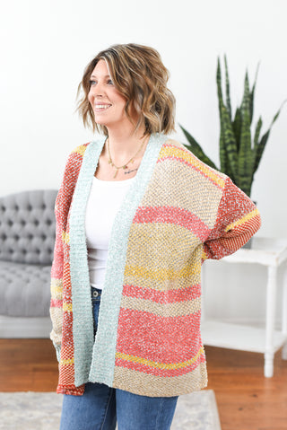 Valerie Abstract Striped Cardigan