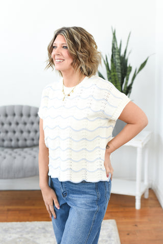 Laurin Scallop Trim Top