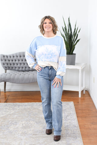 Rosalee Color Block Pullover Top