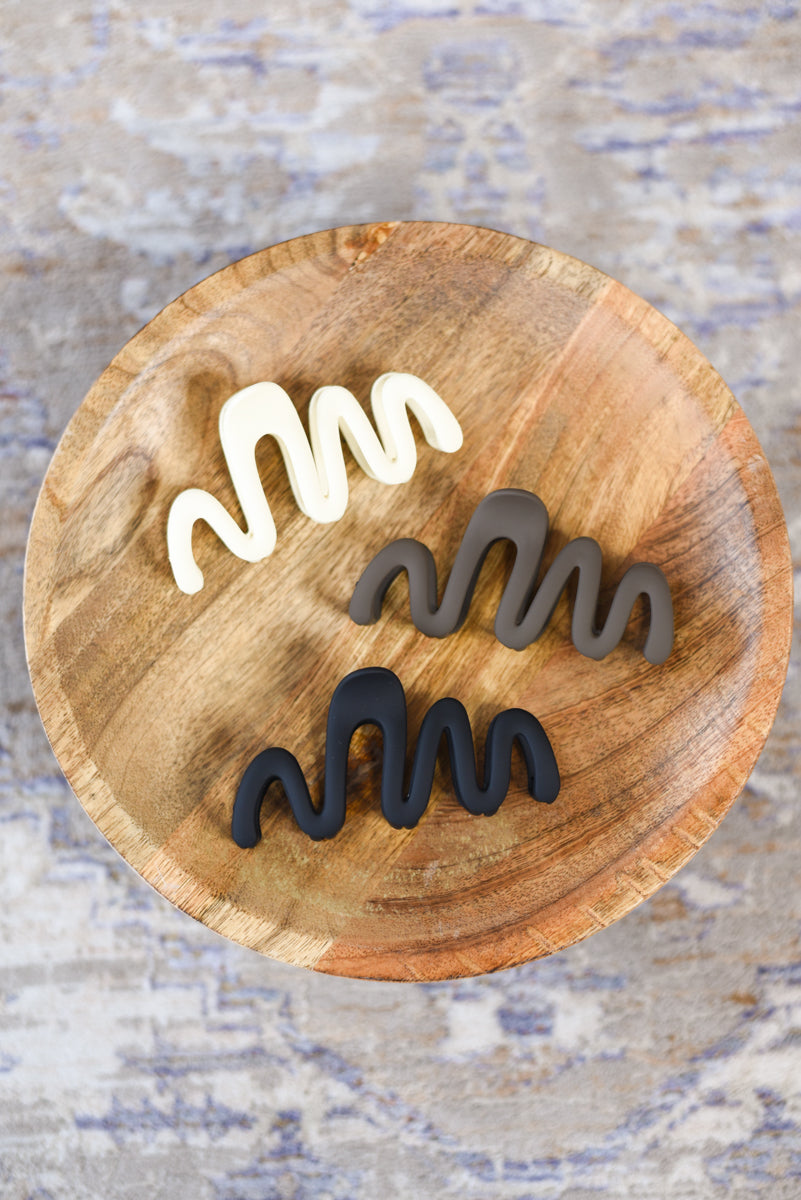 Matte Squiggle Hair Clip