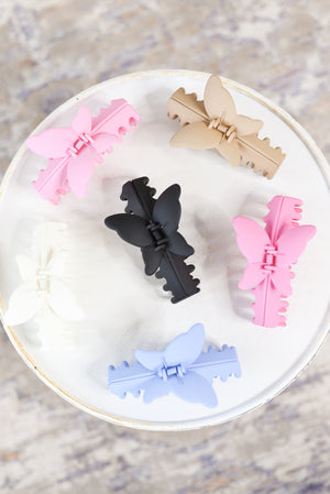 Matte Butterfly Hair Clip - Large