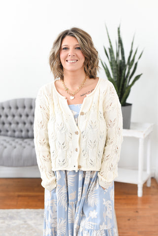 Bora Textured Open Knit Cardigan