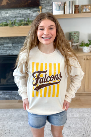 Falcon Stripes Throwback Pullover Sweatshirt
