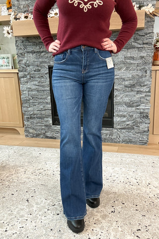 Maeve High Rise Tummy Control Flare Risen Jeans