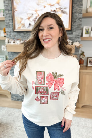 Christmas Stamps Pullover Sweatshirt (MADE TO ORDER)