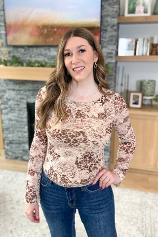 Untamed Animal Print Mesh Sleeve Top