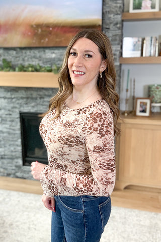 Untamed Animal Print Mesh Sleeve Top