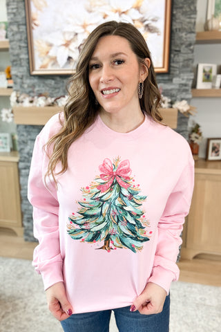 Watercolor Christmas Tree Pullover Sweatshirt (MADE TO ORDER)