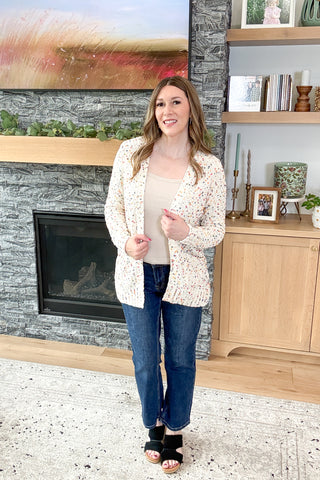 Cue the Confetti Popcorn Knit Cardigan