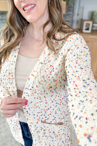 Cue the Confetti Popcorn Knit Cardigan