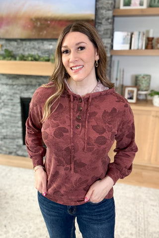 Cinnamon Spice Floral Hoodie Top