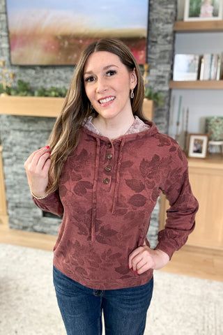 Cinnamon Spice Floral Hoodie Top