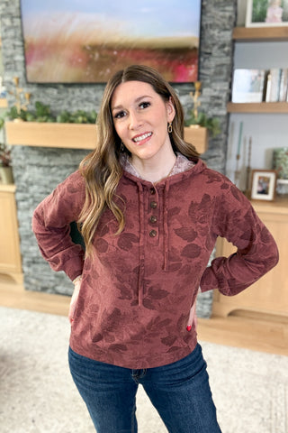 Cinnamon Spice Floral Hoodie Top
