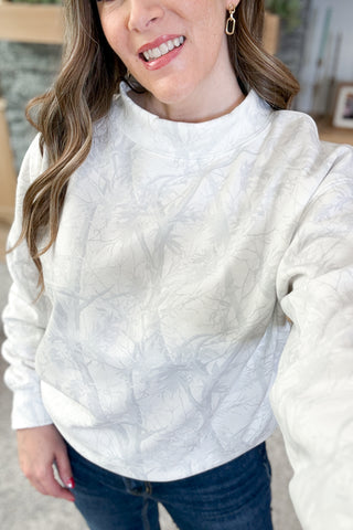 Cozy Club Mock Neck Sweatshirt - Camo