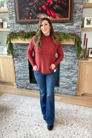 Laura Ribbed Mock Neck Sweater