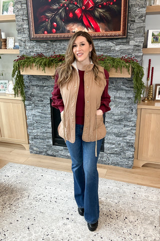 Stella Snap Button Quilted Vest FINAL SALE