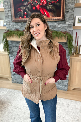 Stella Snap Button Quilted Vest FINAL SALE