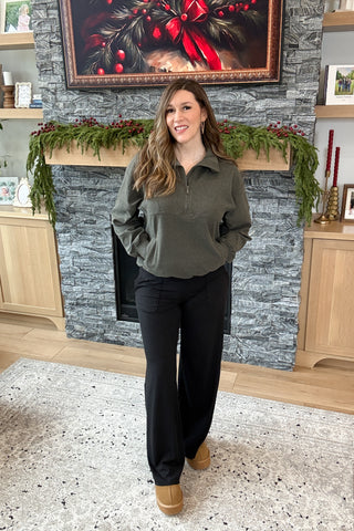 Aniston Quarter Zip Pullover Top