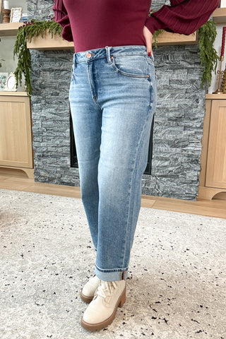 Alyx Mid Rise Ankle Boyfriend Fit Risen Jeans