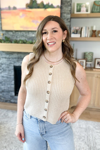 Cedar Rose Button Down Sleeveless Top