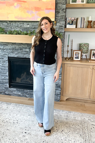 Cedar Rose Button Down Sleeveless Top