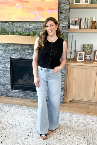 Cedar Rose Button Down Sleeveless Top