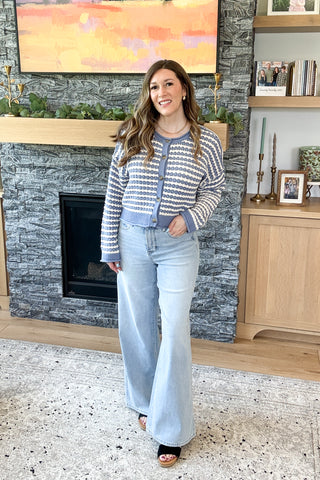 Amber Fields Textured Stripe Cardigan