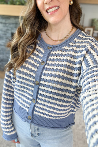 Amber Fields Textured Stripe Cardigan