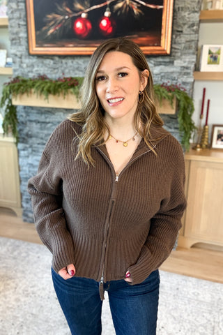 Maisey Double Zip Front Cardigan DOORBUSTER FINAL SALE