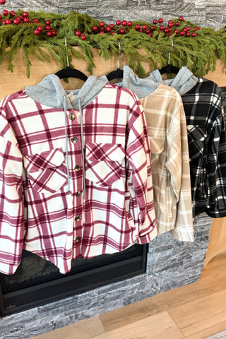 Wildwood Plaid Fleece Jacket Hoodie DOORBUSTER FINAL SALE