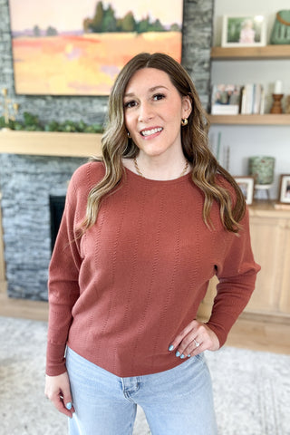 Sunset Trail Boat Neck Sweater Knit Top