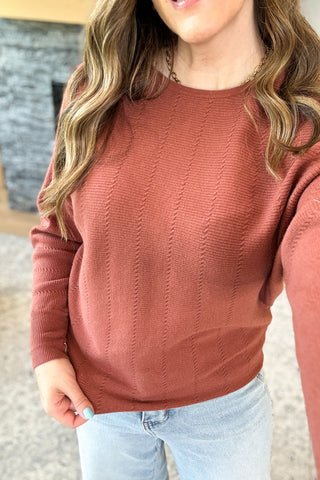 Sunset Trail Boat Neck Sweater Knit Top