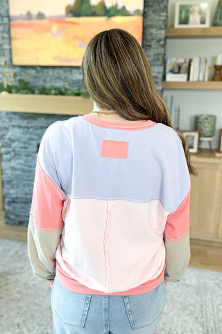 August Glow Color Block Pullover Top