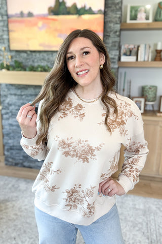 Fall Meadow Floral Toile Pullover Top