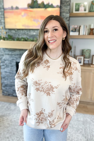 Fall Meadow Floral Toile Pullover Top