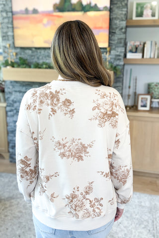 Fall Meadow Floral Toile Pullover Top