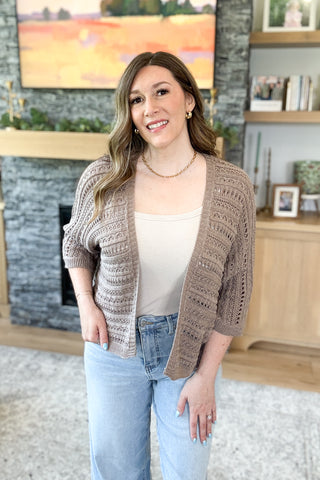Maeve Crochet Knit Open Cardigan