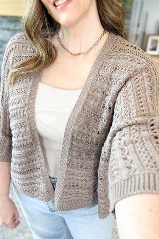 Maeve Crochet Knit Open Cardigan