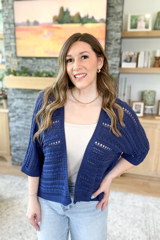 Maeve Crochet Knit Open Cardigan