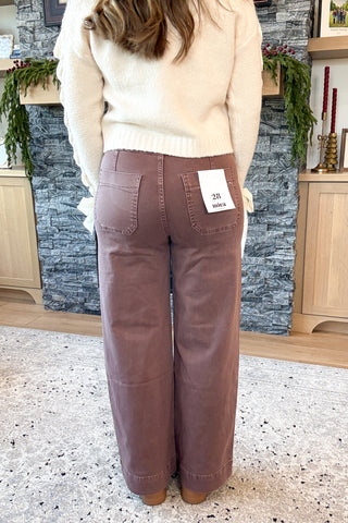 Payton High Rise Double Button Wide Leg Mica Jeans