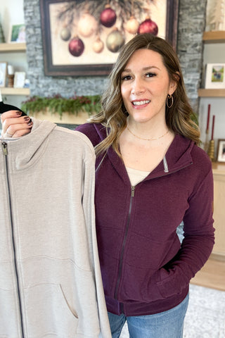 Performance Fleece FullZip Sweatshirt - Velvet Plum