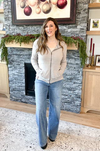 Performance Fleece FullZip Sweatshirt - Silver Sand