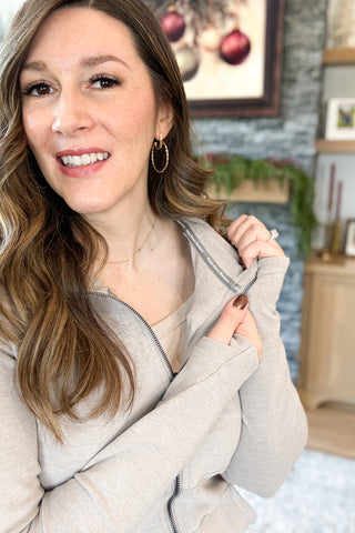 Performance Fleece FullZip Sweatshirt - Silver Sand