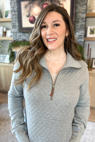 Quilted HalfZip Pullover - Charcoal