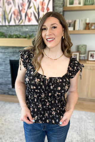 Forest Honey Floral Ruffle Top