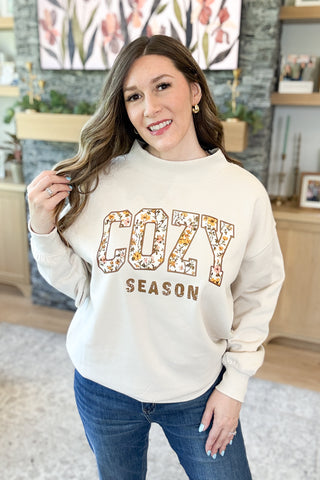Cozy Club Mock Neck Sweatshirt - Cozy Season
