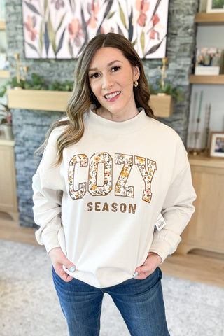 Cozy Club Mock Neck Sweatshirt - Cozy Season